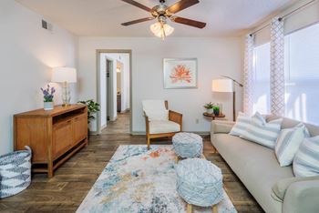 Living room with ceiling fan